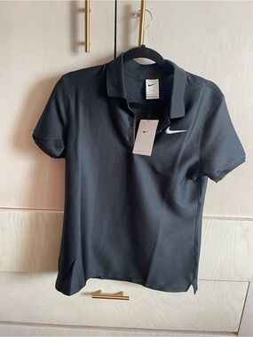 Nike Men’s Black Polo with White Swoosh